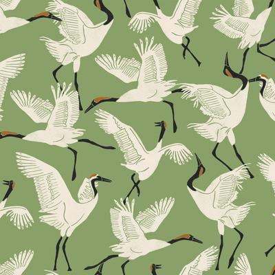 Tempaper Family of Cranes by Novogratz Peel and Stick Wallpaper