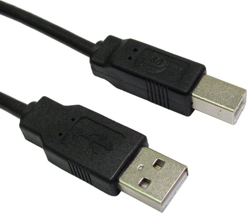 Cables Direct USB 2.0 Type A Male to Type B Male Cable 0.5m - Black