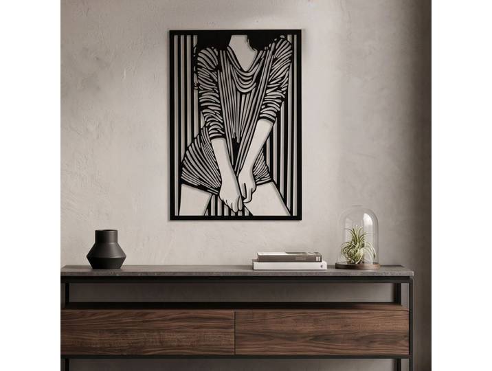 Décoration murale femme métal 40x60 cm Camilia Noir