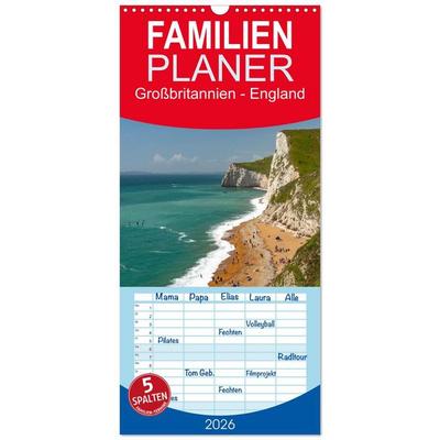 Familienplaner 2026 - Großbritannien - England mit 5 Spalten (Wandkalender, 21 x 45 cm) CALVENDO