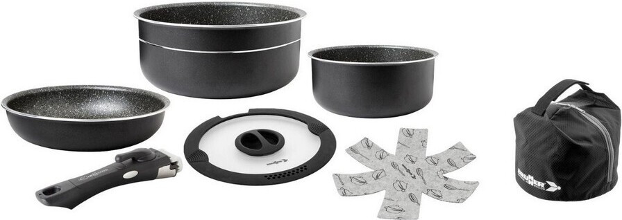 Brunner Pirate Mini pannenset, aluminium, 2,5 liter, zwart en bruin