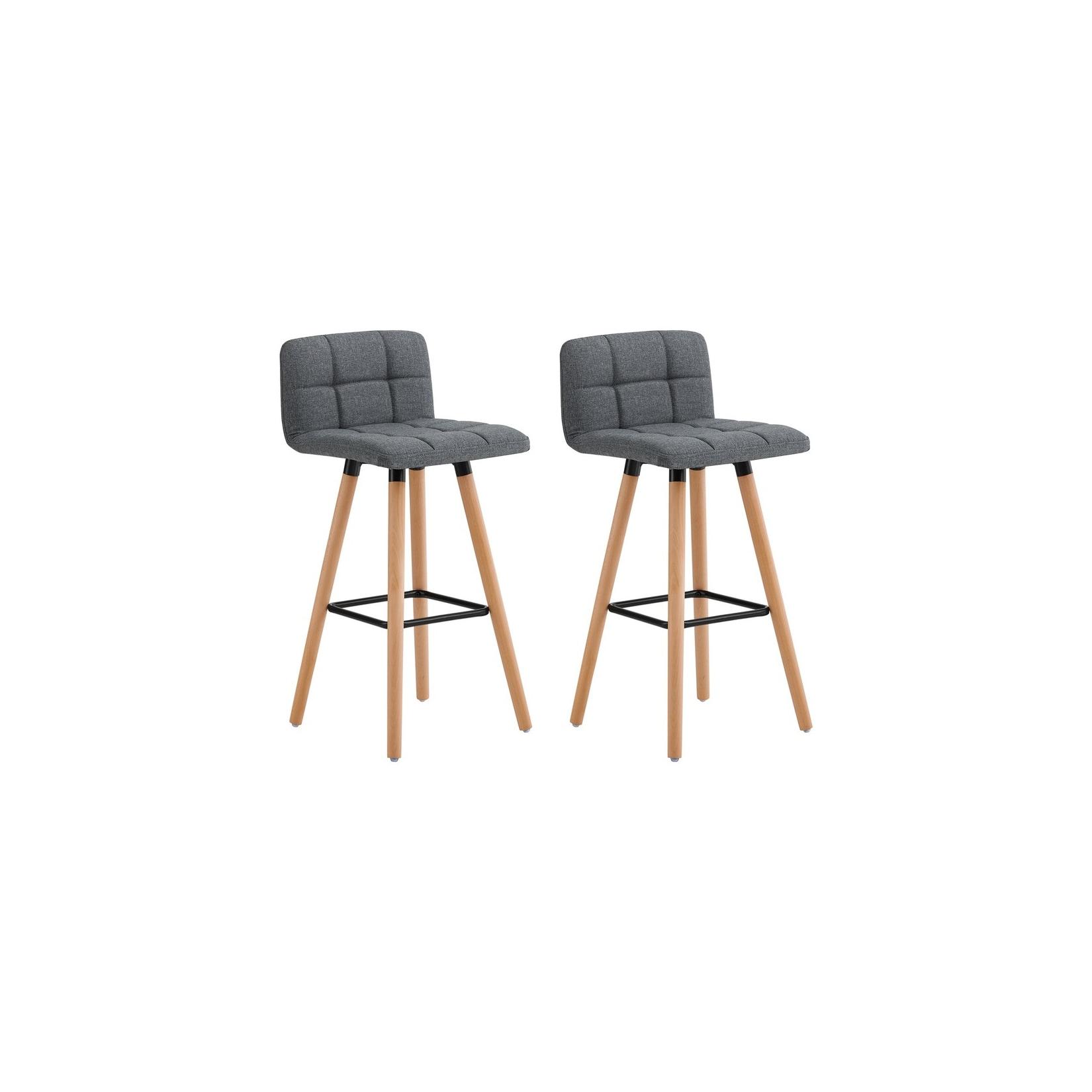 SoBuy Barhocker 2er Set Dunkelgrau 45x42x92cm Minimalistisch
