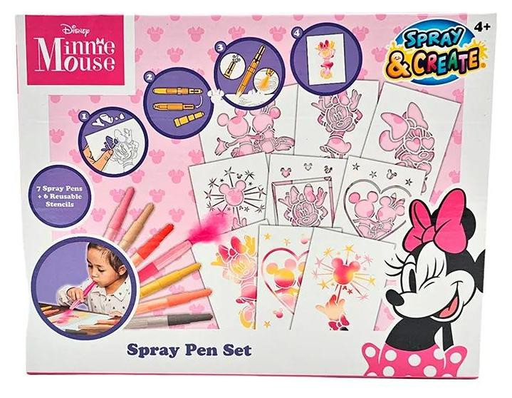 Disney Canenco Minnie Mouse creatieve spuitverfset met sjablonen, roze