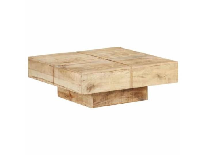 Massivholz Couchtisch 80x80x28 cm aus Mango Holz mit großer Tischplatte für Wohnzimmer und Büro Natürliche Holzmaserung Exklusive Handwerkskunst Langlebiges Tropenholz