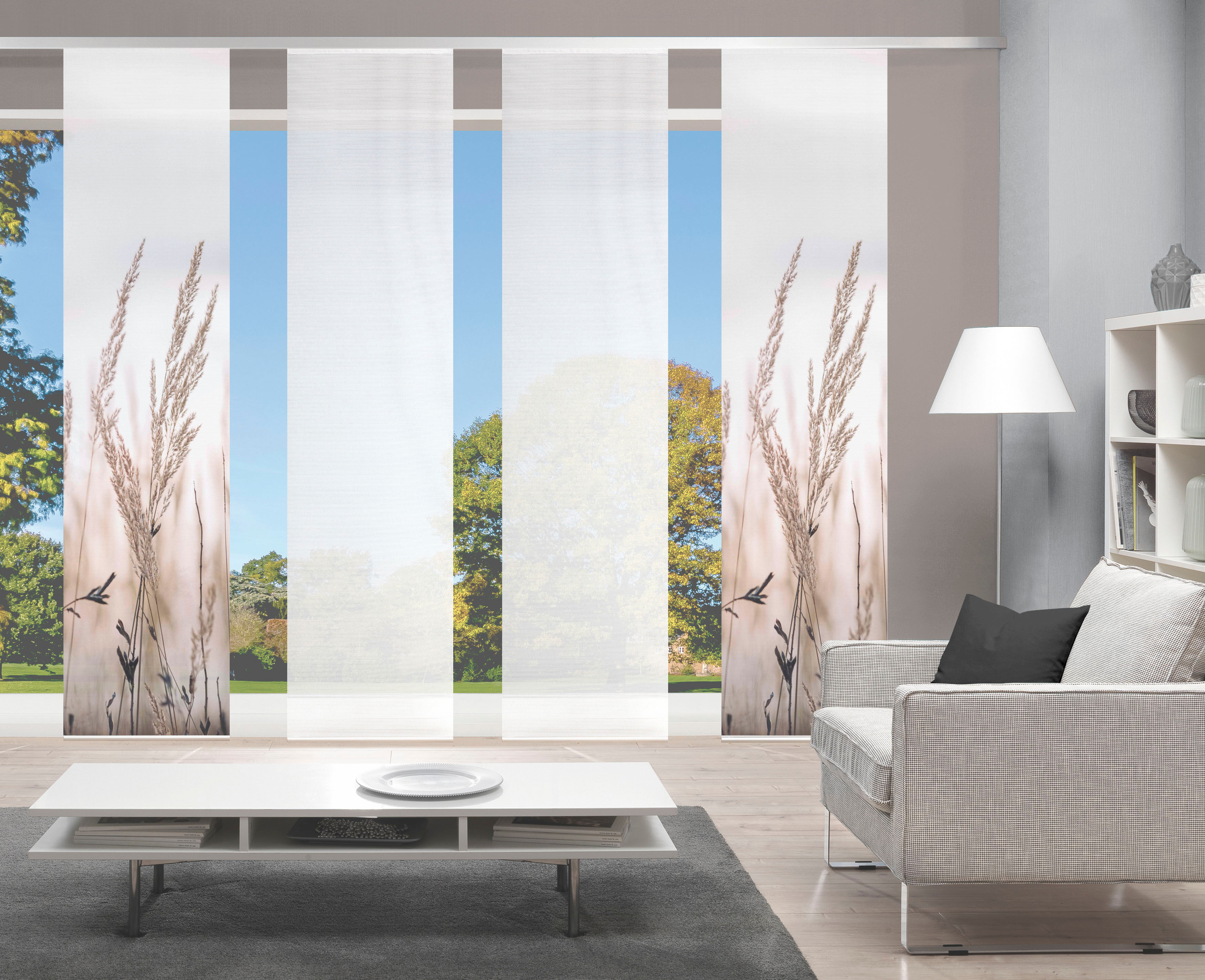 Schiebegardine VISION S "RELVA", beige (natur), B:60cm H:260cm, Polyester, Gardinen, Schiebegardine, DIGITALDRUCK natur 260cm, Paneelwagen, 60cm