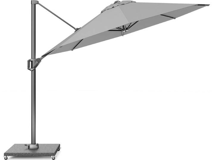 Platinum Sun & Shade – Zweefparasol – Voyager T¹ - Ø300cm – Lichtgrijs – Kantelbaar – 360° Draaibaar – 96% UV protectie
