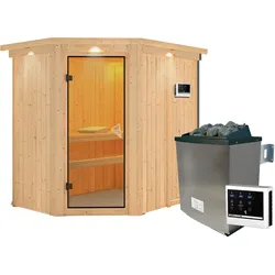 Karibu Sauna Carin-9kW Ofen inkl. Steuergerät-Inkl. Dachkranz