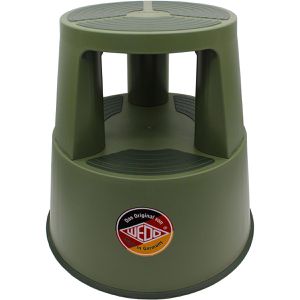 Wedo x FRNK Rollhocker SuperStep 212515, aus Kunststoff, Höhe 42,8cm, Tragkraft 150kg, olive-grün