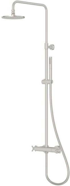 Steinberg Serie 250 Brause-Set 2502721BN mit Aufputz-Thermostatarmatur, Regen-/Handbrause, Brushed Nickel