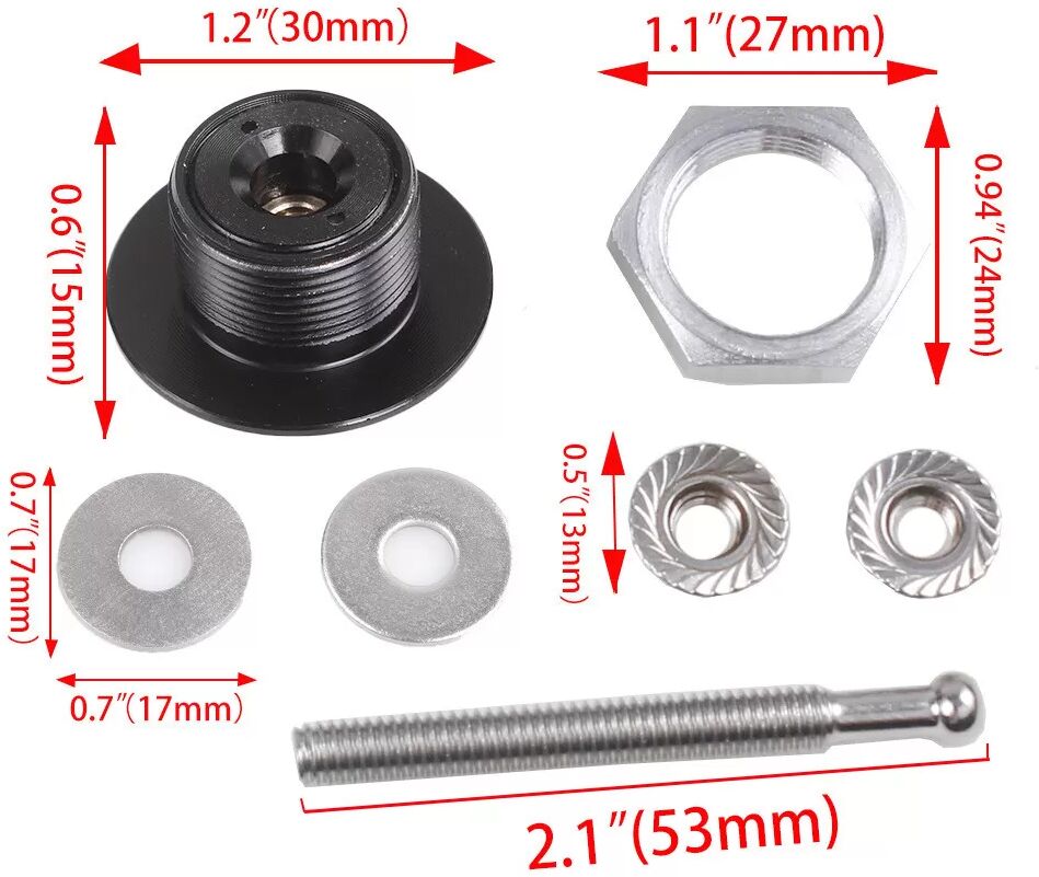 INF Kit de verrouillage de capot en alliage d'aluminium pour modification de voiture