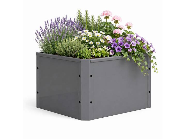 Hochbeet, Schwarz, Metall, 52 l, 50x30x40 cm, Gartenzubehör, Hochbeet