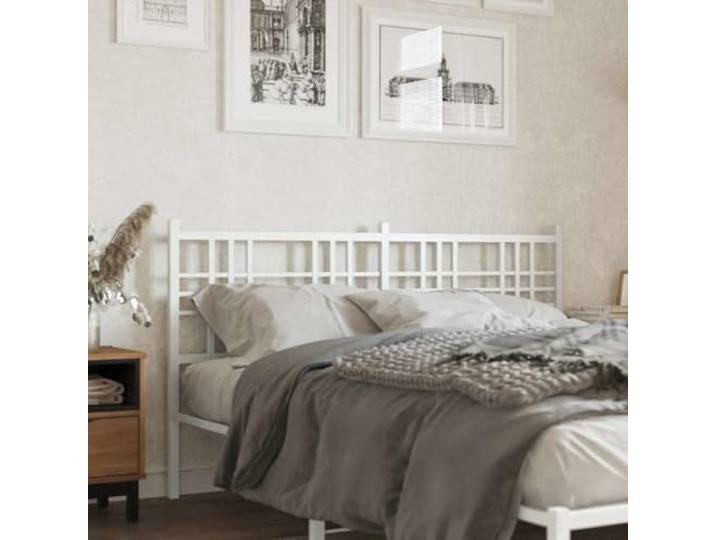 Stahl wechselbares Bettkopfteil, weiß, 160 cm, mit robuster Metallkonstruktion und stabilen Standfüßen bietet perfekte Rückenstütze beim Lesen oder Fernsehen in