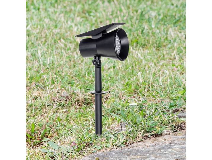 Prios LED-Solarstrahler Birko, Höhe 56 cm, schwarz, Erdspieß Birko PRIOS, schwarz, Kunststoff, Modern, Solarleuchten