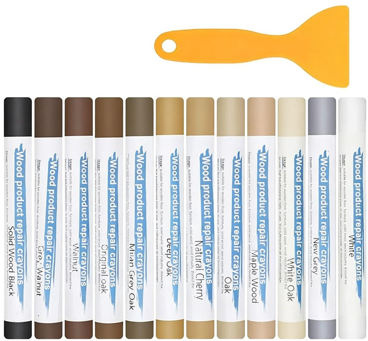 Hout Reparatie Set met 12 Mixbare Kleuren voor Parket, Laminaat en Meubels - 12 Stuks - Multicolor
