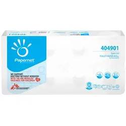 Toilettenpapier Werra Tissue Recycling naturweiß 3-lagig 8 Rollen/Paket x 250 Blatt, Klopapier 3-lagig