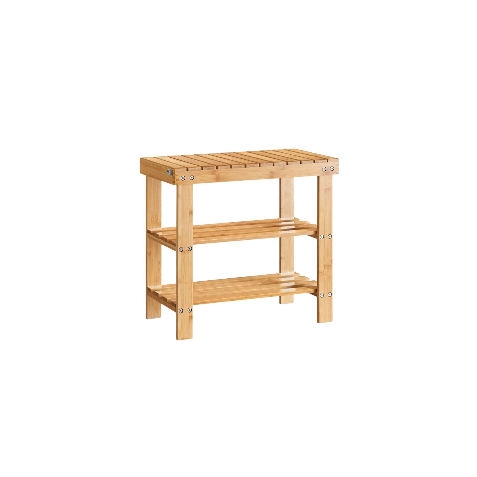 SoBuy Schuhbank mit Sitzfläche Holzfarbe 50x29x45cm Funktional