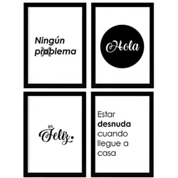 POSTER Set mit 4 Hallo TypografieStil A3 Rahmenlos