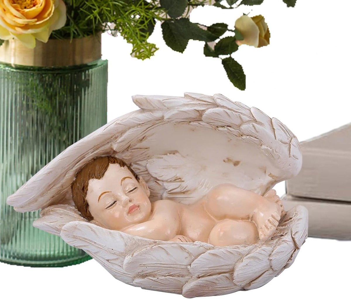 Religieus Beeld Engelenvleugels Figuur Spirituele Decoratie Handgeschilderd Wit Hoogte: 165 cm