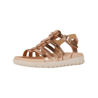 Riemchensandalette GEOX "Geox Sandalen Leder", Mädchen, Gr. 28, orange (copper), Leder, Schuhe