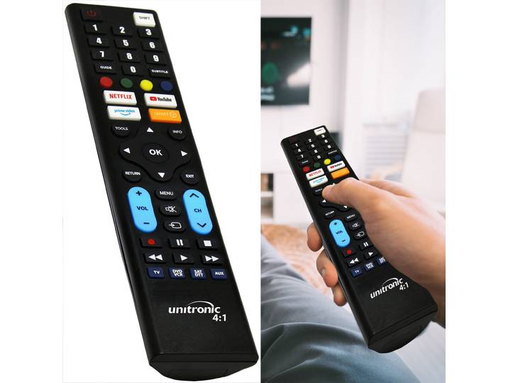 Programmierbare Fernbedienung für 4 Geräte