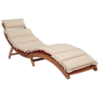 Gartenliege MERXX "Havanna", braun, Obermaterial: 100% Polyester. Füllung: 100% Polyurethan, Gartenliegen, Gartenliege, Eukalyptus, braun/grau, inkl. Wendeauflage
