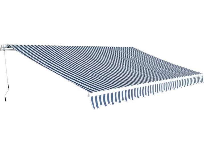 vidaXL - Luifel - handmatig - uittrekbaar - 500 - cm - blauw/wit