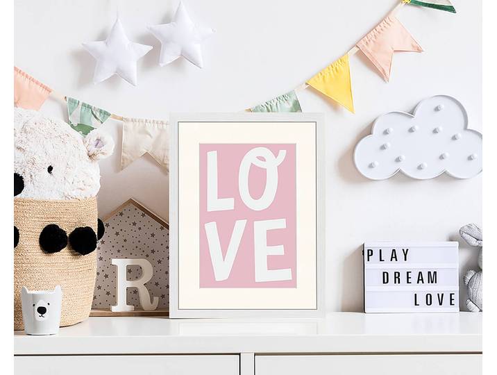 Tableau déco Love 33 x 43cm Multicolore