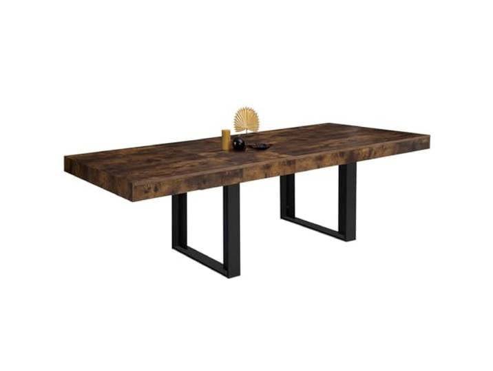 IDMarket - Ausziehbarer rechteckiger Esstisch Phoenix 6-12 Personen Holz Effekt antik und schwarz 200-300 cm