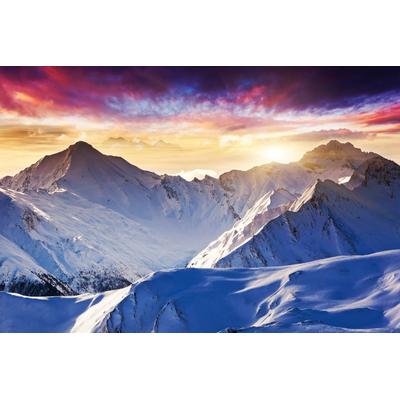 Fototapete PAPERMOON "Schneeberge", bunt, B:5m L:2,8m, Vlies, Tapeten