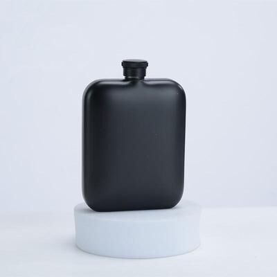 Inspired Deals Portable 6oz Hip Flask For Liquor, Leakproof Stainless Steel Flask With Screw Cap For Whiskey & Spirits black