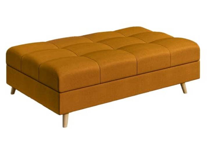 S-Style Möbel Monaco Hocker Skandinavische Moderne Hocker Mikrofaser Stoff Praktisch 118cm x 73cm x 40cm Vier Beine Beinhöhe 10cm Hochelastischer Polyurethanschaum Farbe Gelb