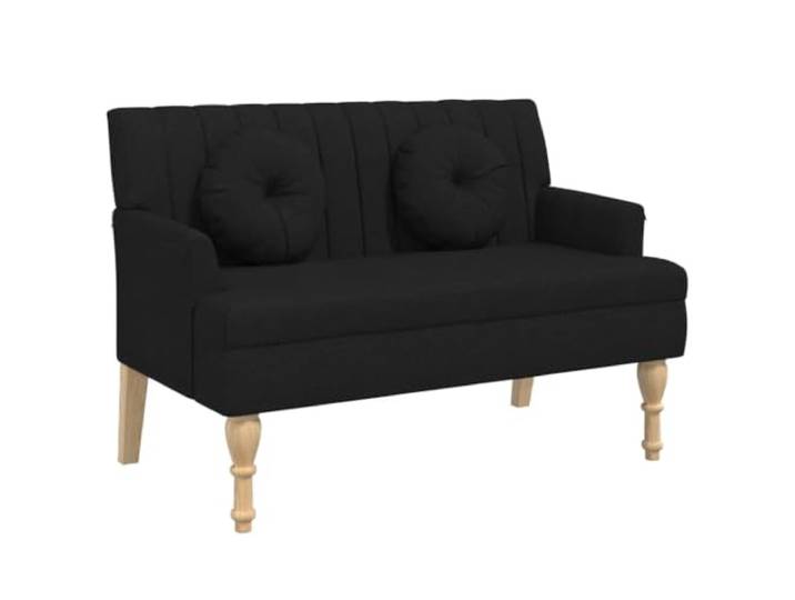 Makastle Sitzbank mit Kissen Schwarz 113x64,5x75,5 cm Stoff
