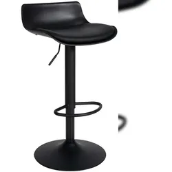 Décoshop26 - Barhocker x1 mit Fußstütze höhenverstellbar modernes Design aus schwarzem PVC und schwarzem Metall 10_0004536