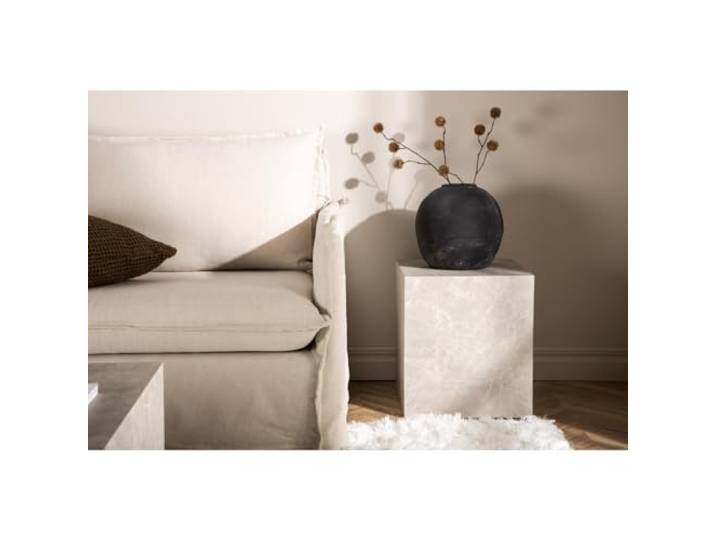 Bourgh Couchtisch York - Wohnzimmertisch/Beistelltisch 40x40x45cm - Sofatisch/Wohnzimmer Tisch aus MDF in beige Marmor Optik - Wohnzimmer Möbel
