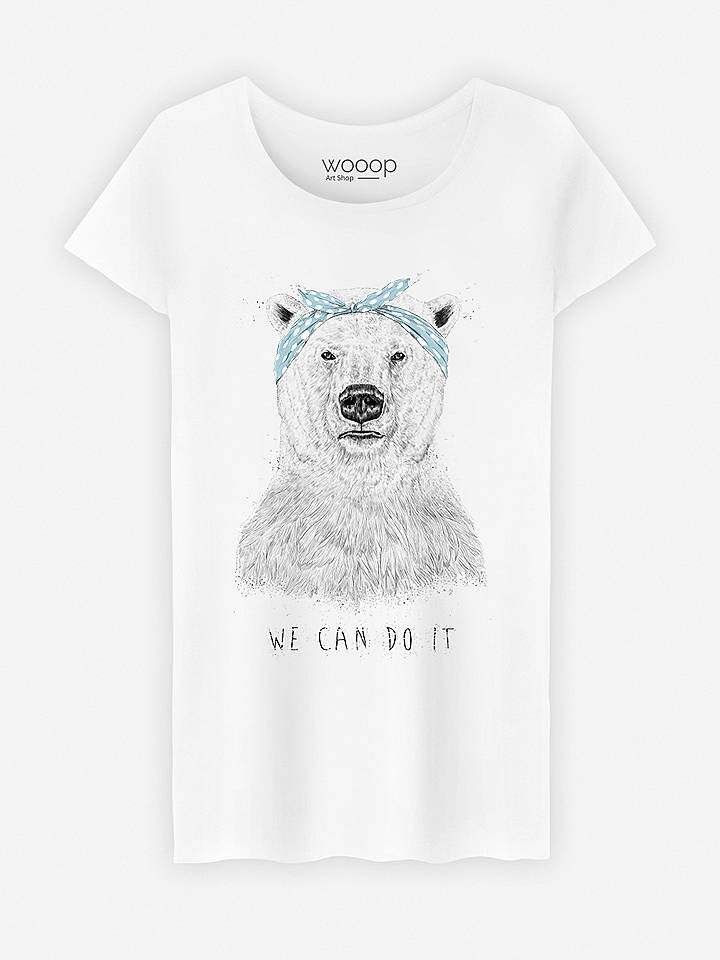 WOOOP Shirt "We Can Do It" in Weiß - XXL