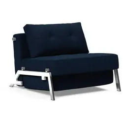 INNOVATION LIVING Schlafsessel Cubed 90 Chrom Stoff Blau Blue