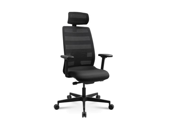 Swivel chair Tradingzone Air with headrest & with 3D armrests Black, New, Ergonomic chair - ideal for flexible working