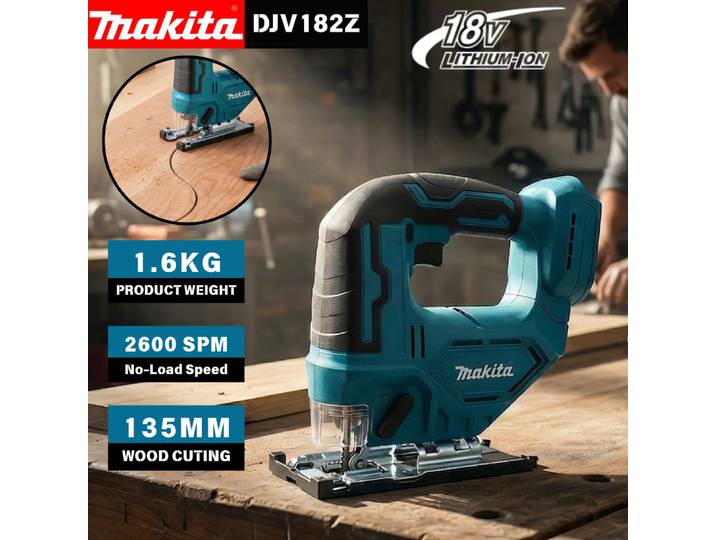 Scie sauteuse sans fil Makita DJV182Z 18V, 135mm, coupe bois, 3500SPM, scie à courbes, pour batterie Makita