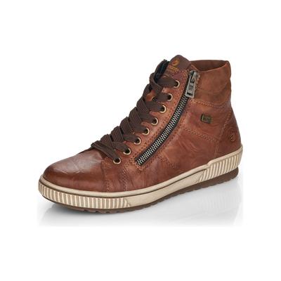 Sneaker REMONTE "Remonte Sneaker Glattleder", Damen, Gr. 38, braun (reh), Glattleder, Schuhe Sneaker