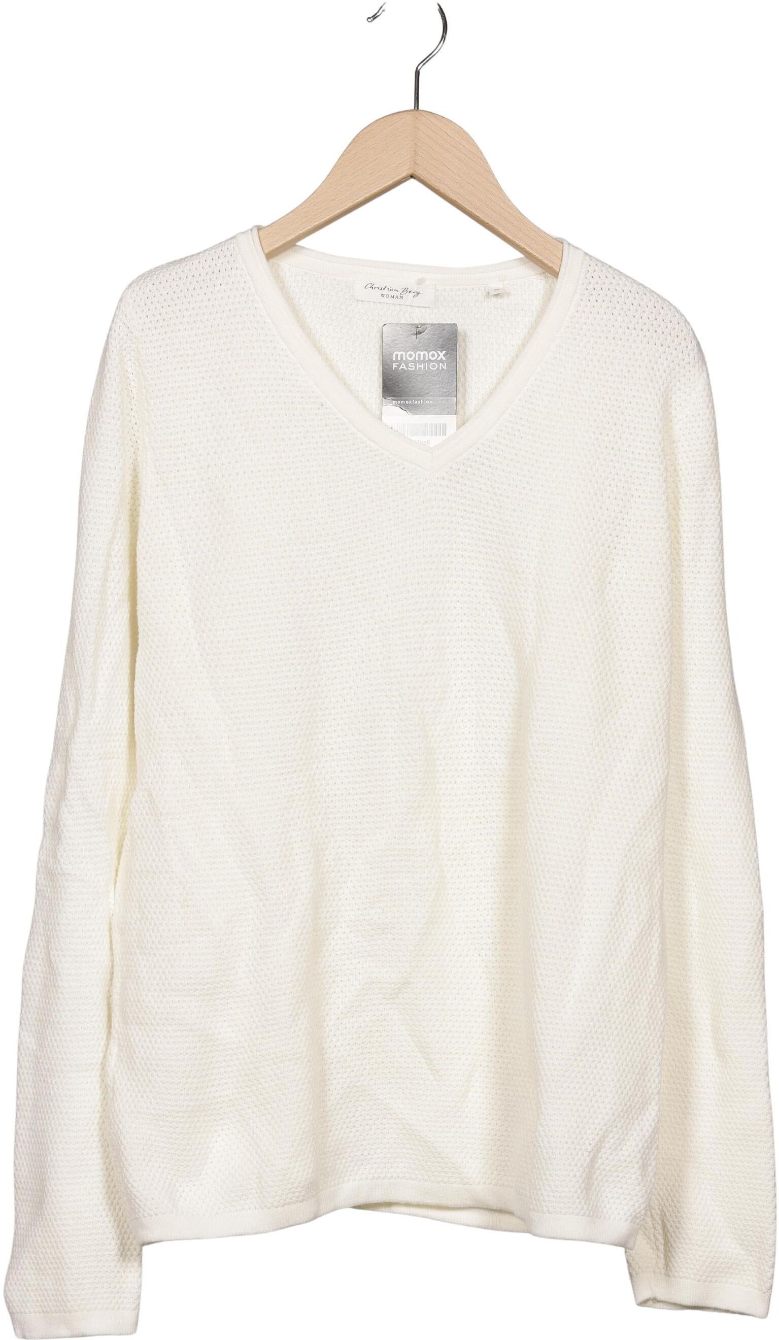 Christian Berg Damen Pullover, Cremeweiß, Gr. M, Baumwolle - Second Hand
