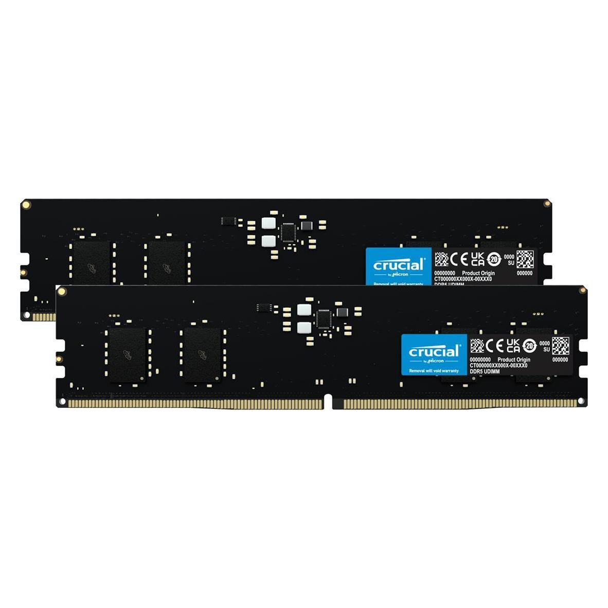 Crucial Desktop Memory (2 x 8GB, 4800 MHz, DDR5-RAM, DIMM) (CT2K8G48C40U5)