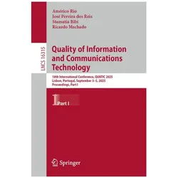Quality of Information and Communications Technology, Fachbücher von Stamatia Bibi, Américo Rio, José Pereira dos Reis