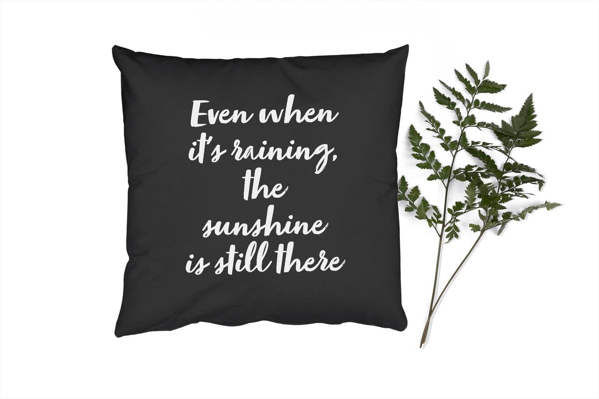 PillowMonkey Sierkussen met tekst Zon - 50 x 50 cm