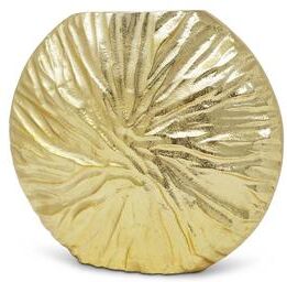 Classic Touch "Gold Crumpled Circular Vase, 8.25""H"