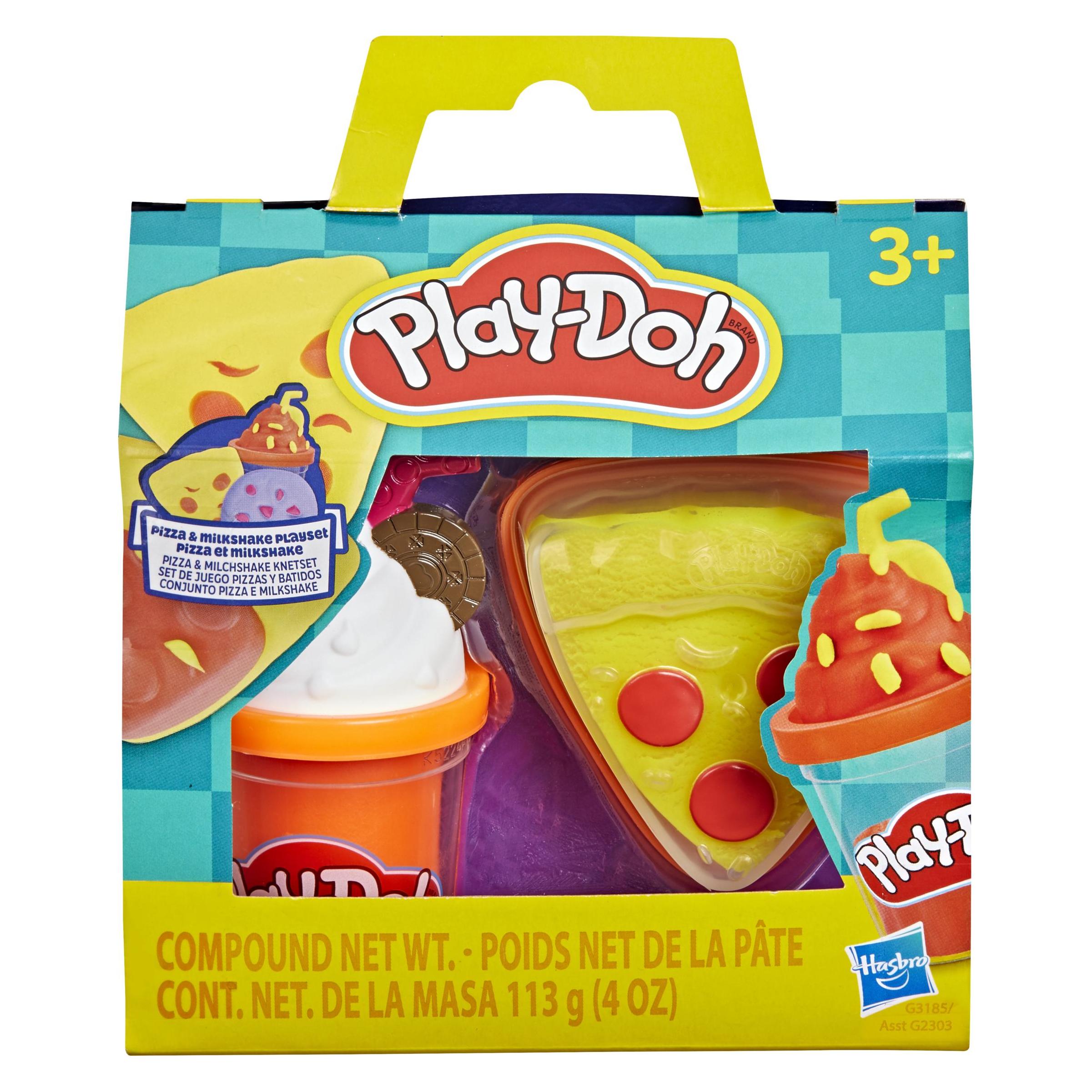 Play-Doh Knetleckereien für unterwegs Pizza & Milchshake Knetset (G31855X00)