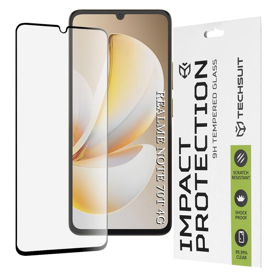 Techsuit - 111D Full Cover / Full Glue Glass - Realme Note 70T - Black (1 Stk., Realme Note 70T) (63890710)