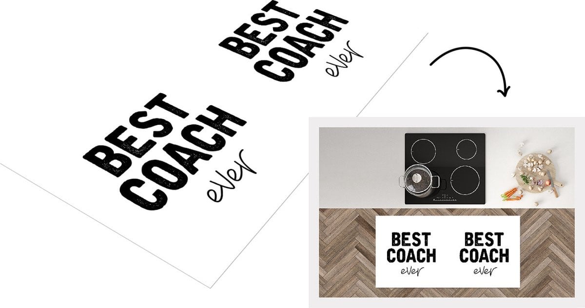 KitchenYeah Keukenloper Vinyl - Best Coach Ever Quotes - 120 x 60 cm