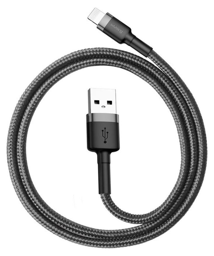 Baseus CALKLF-AG1 Lightning-kabel, 0,5 m, Grijs/Zwart