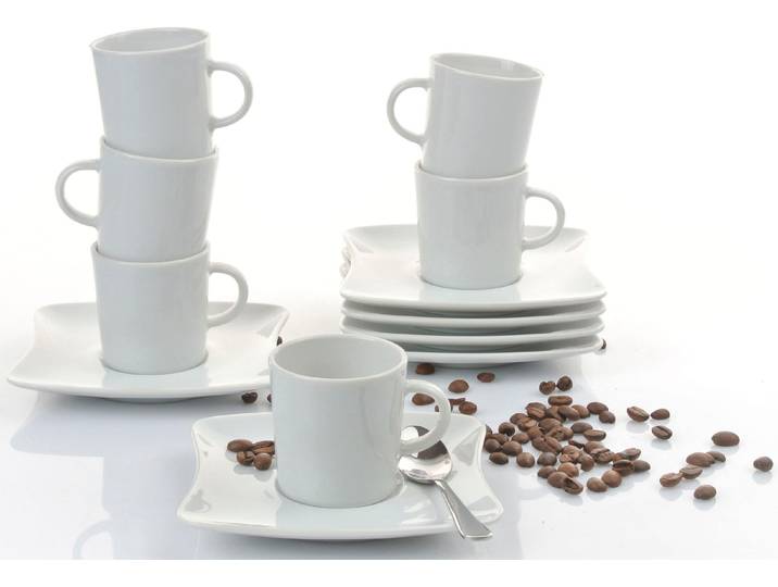 Espressotasse RETSCH ARZBERG SANDY , weiß, Ø:12cm, Porzellan, Trinkgefäße, Espressotasse, Klassisches Espressotassen Set - Made in Germany