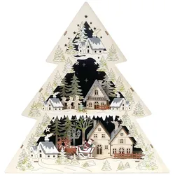 HTI-Living, Weihnachtsdeko, Schwibbogen Weihnachtsmann zu Besuch